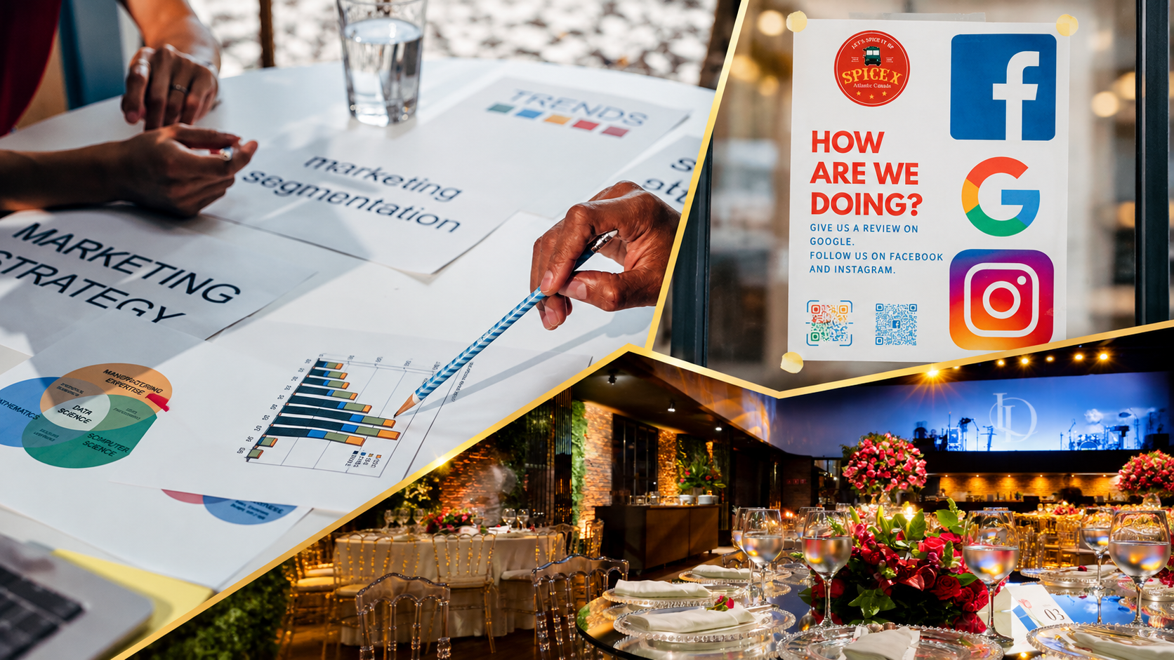 Marketing segmentation, event management and social media showcase